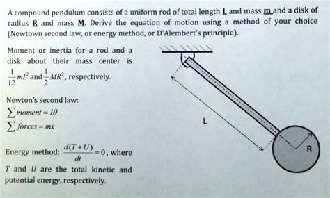 A Compound Pendulum Consists Of A Uniform Rod Of Total Length L And