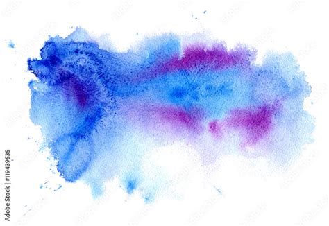 Blue And Pink Watery Illustration Abstract Watercolor Hand Drawn Image