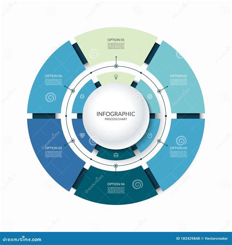 Infographic Circular Chart Divided Into 6 Parts Step By Step Cycle