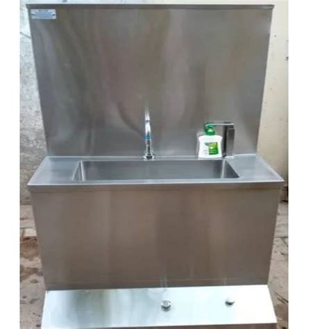 Foot Operated Hand Wash Sink With Foot Operated Soap Dispenser