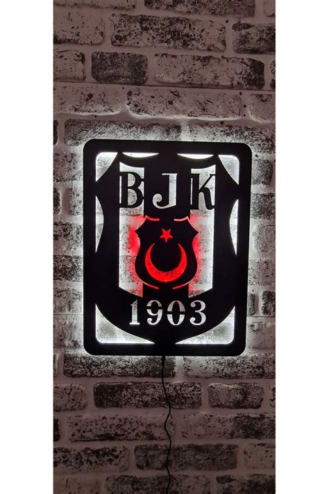 GALAKSİ TASARIM Beşiktaş J.K. Logo Led Işıklı Duvar Tablosu (Adaptör Dahil 1.5 Metre Kablo ...