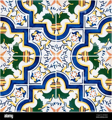 Traditional Portuguese Glazed Tiles Stock Photo Alamy