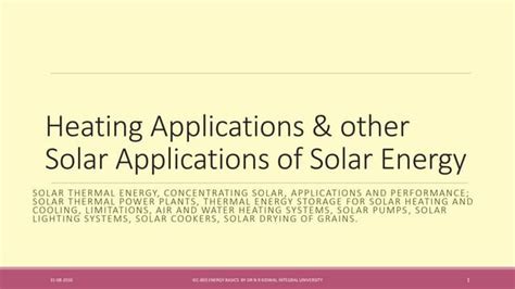 Solar Thermal Systems Ppt