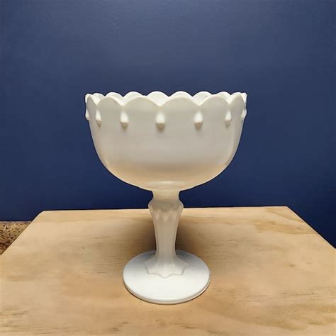 Milk Glass Compote Etsy