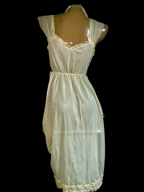 Vintage S Sheer Nightgown Slip S Mojud Appli Gem