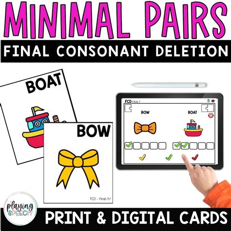 clusters minimal pairs  speech therapy playing speech speech