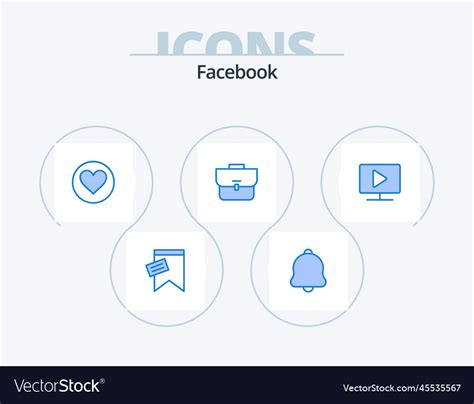 Facebook blue icon pack 5 icon design computer Vector Image