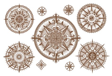 Vintage Medieval Antique Wind Rose Compass 26365560 Vector Art At Vecteezy