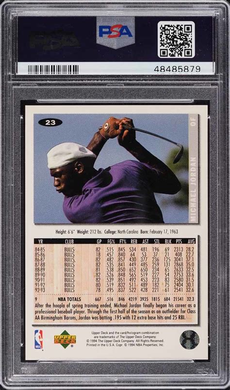 1994 95 Collector S Choice Gold Signature Michael Jordan 23 PSA 10 GEM