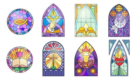 Church Windows Cartoon Set Icon Isolated Vector Image On Vectorstock In