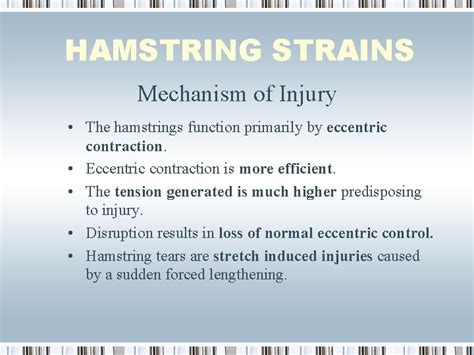 Hamstring Strains Possible Cause And Risk Factors Biomechanics