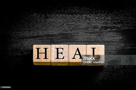 Word Heal Isolated On Black Background With Copy Space Stock Photo ... 