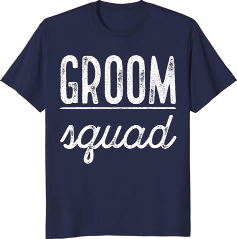 Mens Bachelor Party Shirt Groom Squad Navy Blue Clothing Shoes And Jewelry