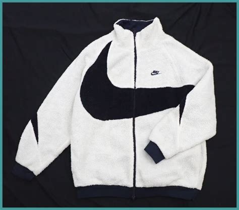 Nikeナイキ Vm Swoosh Full Zip ボアフリースジャケット メンズ3xl白×濃紺裏地ナイロンリバーシブルbq6546 114and1905100043ジャンパー