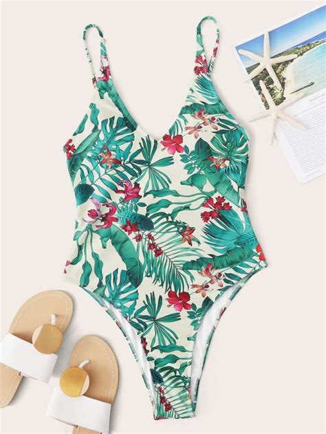 Tropical Print One Piece Swimsuit