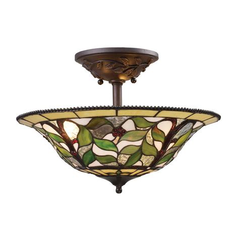 Titan Lighting Latham 3 Light Tiffany Bronze Ceiling Semi Flush Mount Light Tn 10558 The Home