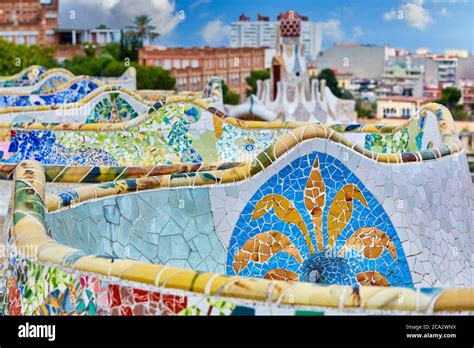 Park G Ell By Antonio Gaud Barcelona Catalonia Spain Stock Photo