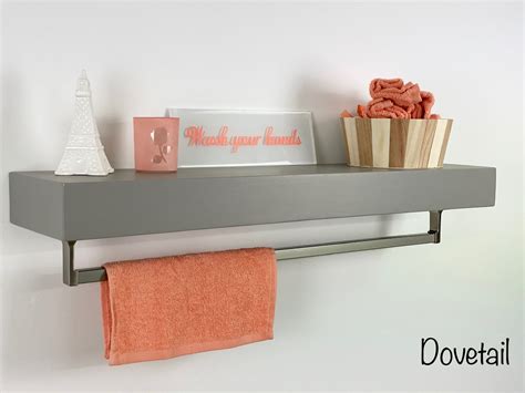 Bathroom Shelf with Towel Bar Floating Bathroom Shelf | Etsy