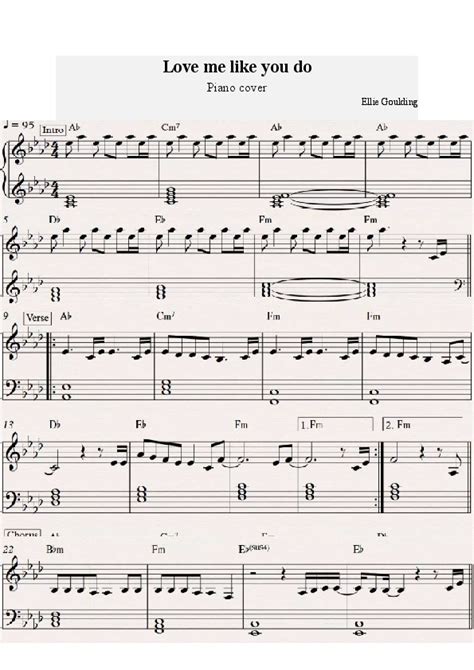 Ellie Goulding Love Me Like You Do Piano Sheet Pdfcoffeecom