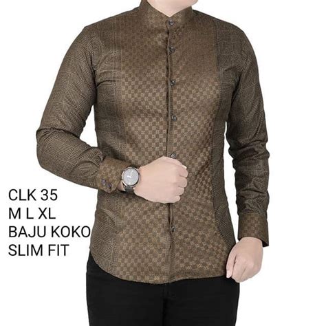 Jual Baju Koko Pria Slim Fit Kemeja Koko Pria Slim Fit Clk