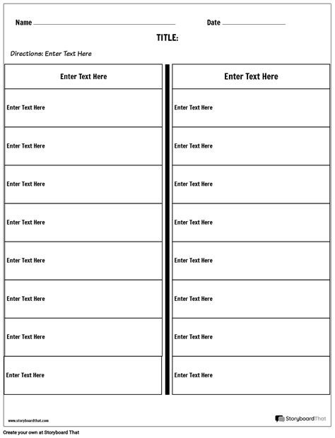 T Chart 2 Colunas Storyboard Por Pt Examples