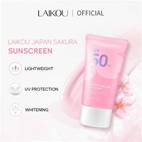 Laikou Japan Sakura Face Sunscreen SPF50 PA Loja Neuza Mariano