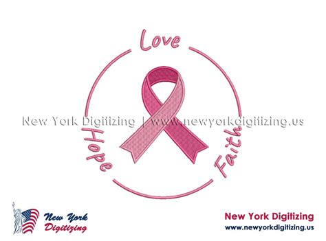 Breast Cancer Embroidery Designs Love Hope Faith Embroidery Etsy