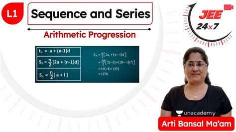 Jee Maths Sequence And Series L Arithmetic Progression Jee X