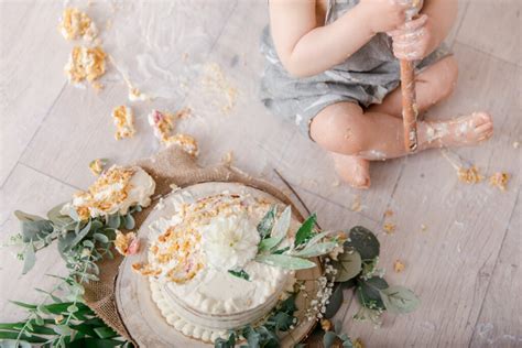 Cake Smash Im Bohostyle Mit Naked Cake Babyfotografin Adina