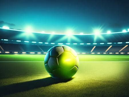 A Soccer Ball Sitting On Top Of A Green Field Image Design ID