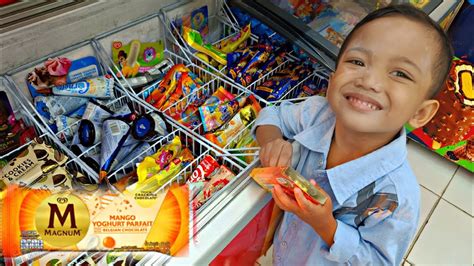 DRAMA BELI ES KRIM MAGNUM BARU RASA MANGO ES KRIM PADDLE POP BANANA DAN