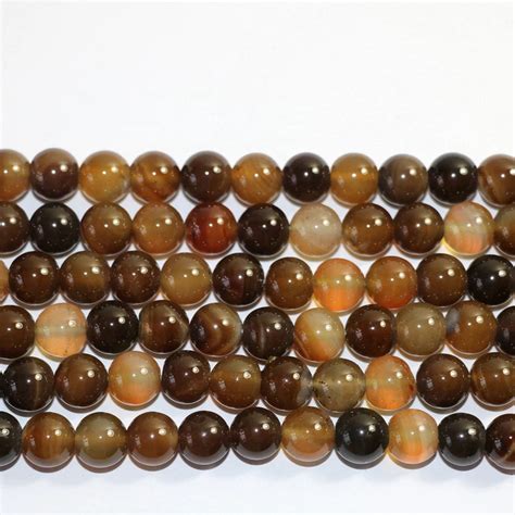 Natural Stone Gray Brown Onyx Carnelian Agat Mm Mm Mm Mm Round