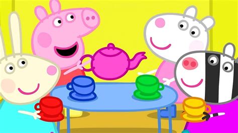 Peppa Pig Full Episodes | Dens - the Tea Party | Cartoons for Children