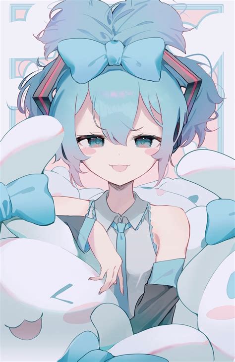 Hatsune Miku Cinnamoroll And Cinnamiku Vocaloid And 1 More Drawn By