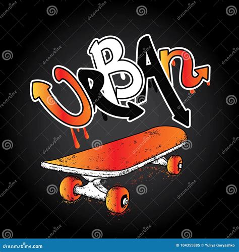 Graffiti Skateboard Color Poster Background Cartoon Vector