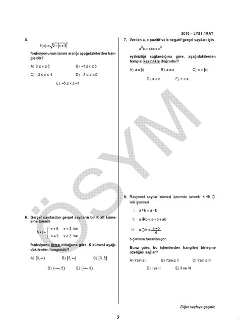 Lys 1 Matematik Soru Ve Cevapları Haberler Son Dakika