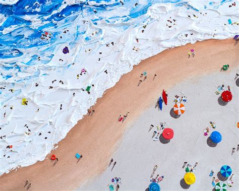 48 Aerial Beach Painting Scene Large Wall Art For Etsy