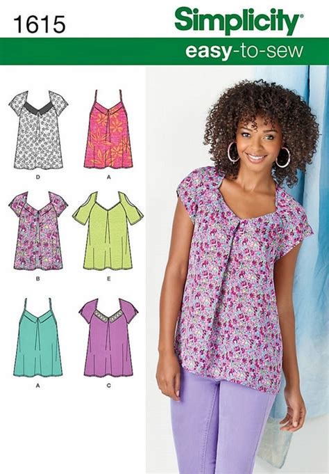 Tunic Tops Pattern Easy Tops Pattern Sz 6 To 14 Simplicity