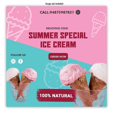 Premium PSD Summer Special Ice Cream Social Media Post