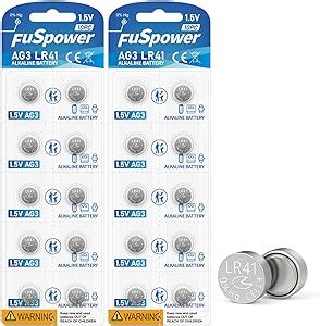 Amazon Fuspower LR41 AG3 392 384 192 Battery 1 5V Button Coin Cell