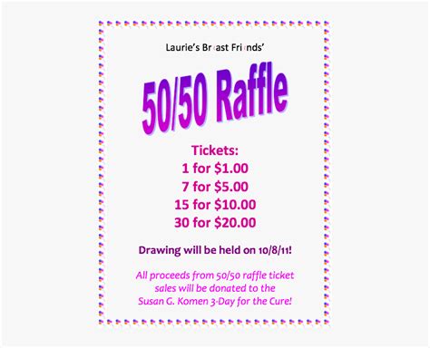 50 50 Raffle Tickets Template