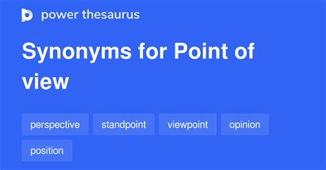 Point Of View synonyms - 292 Words and Phrases for Point Of View