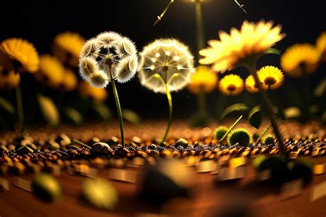 Premium AI Image | Dandelion photography watching the sunrise and ...