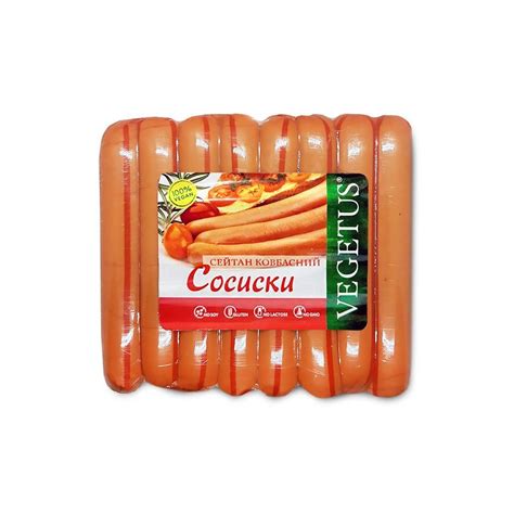Сосиски пшеничні VEGETUS, 0,500 г ️ Купити в Києві — Пан-і-Веган