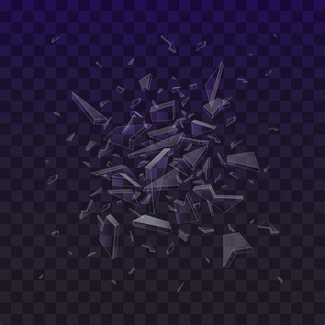 Premium Vector Shards Of Broken Glass Shattered Glass Pieces Isolated On Black Background