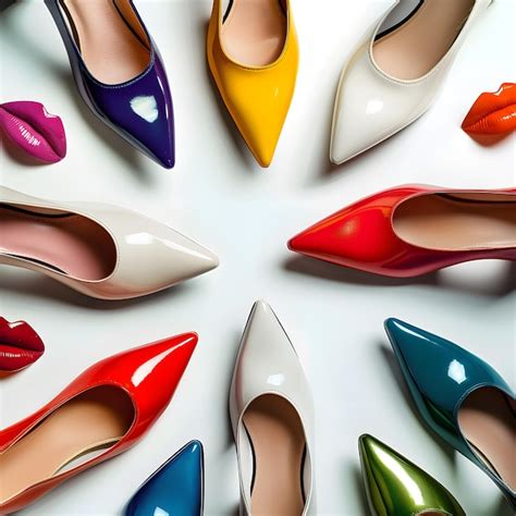 Premium Photo | Colorful pointy shoes collection
