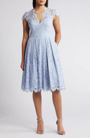 Eliza J Lace Fit And Flare Cocktail Dress Nordstrom