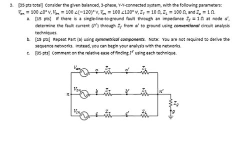 Solved Consider The Given Balanced 3 Phase Y Y Connected