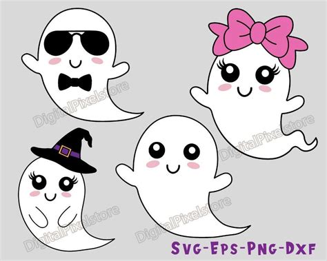 Cute Halloween Ghost Svgghost Svg Bundleghost Svgspooky Etsy