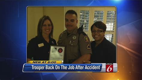 Florida state trooper returns to work after being struck by...